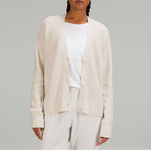 lululemon athletica Sweaters - Lululemon Merino Wool Blend Cardigan- BLACK